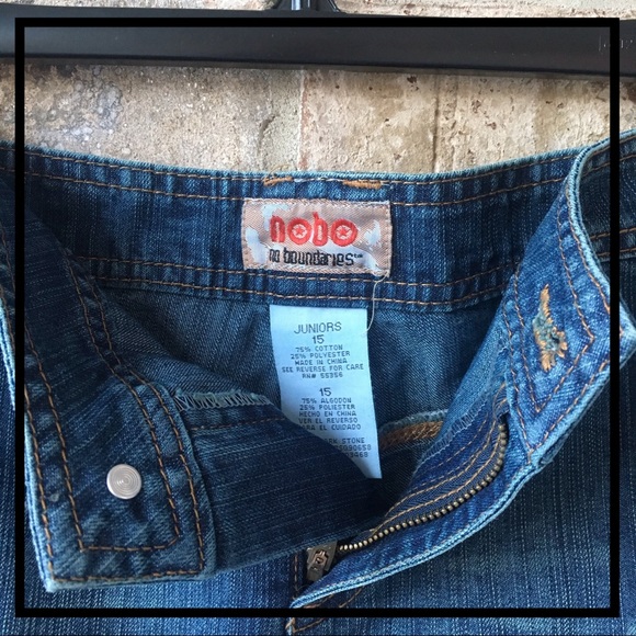 JEAN SKATER MINI SKIRT By NO BOUNDARIES DARK DENIM - Picture 4 of 6